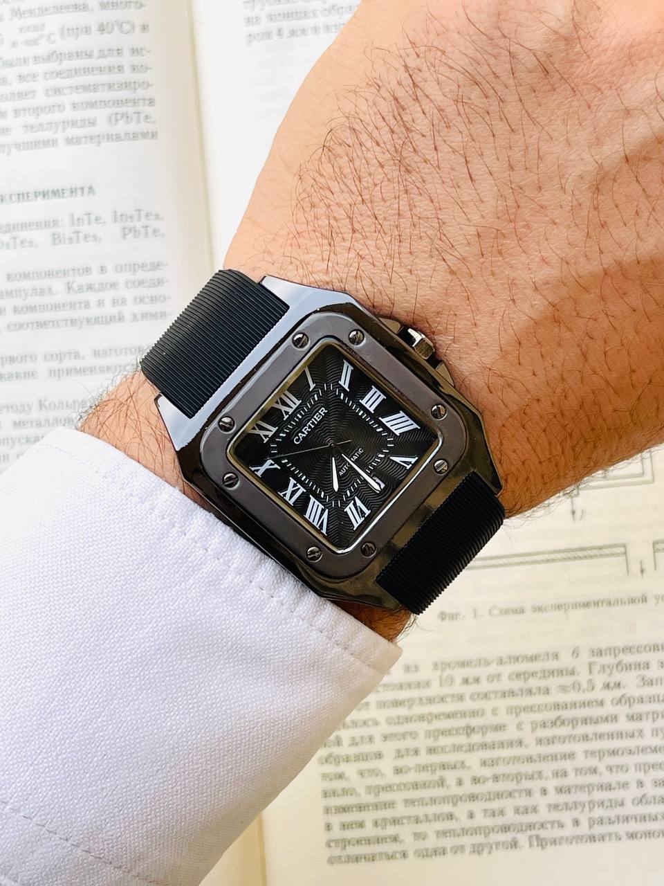 Cartier Santos Rubber Strap Watch 9 Colors.