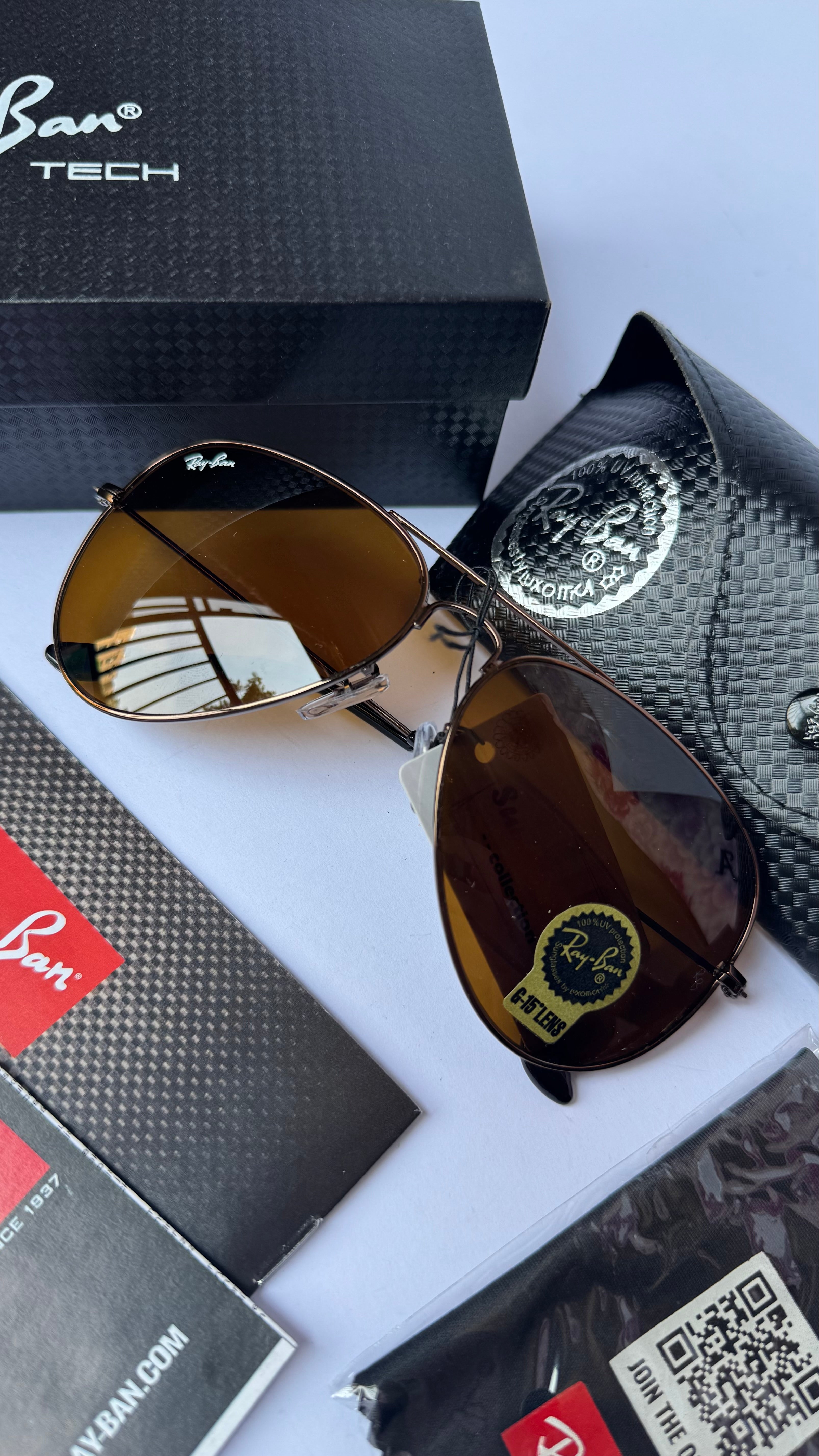 Ray-Ban Brown Aviator Sunglasses