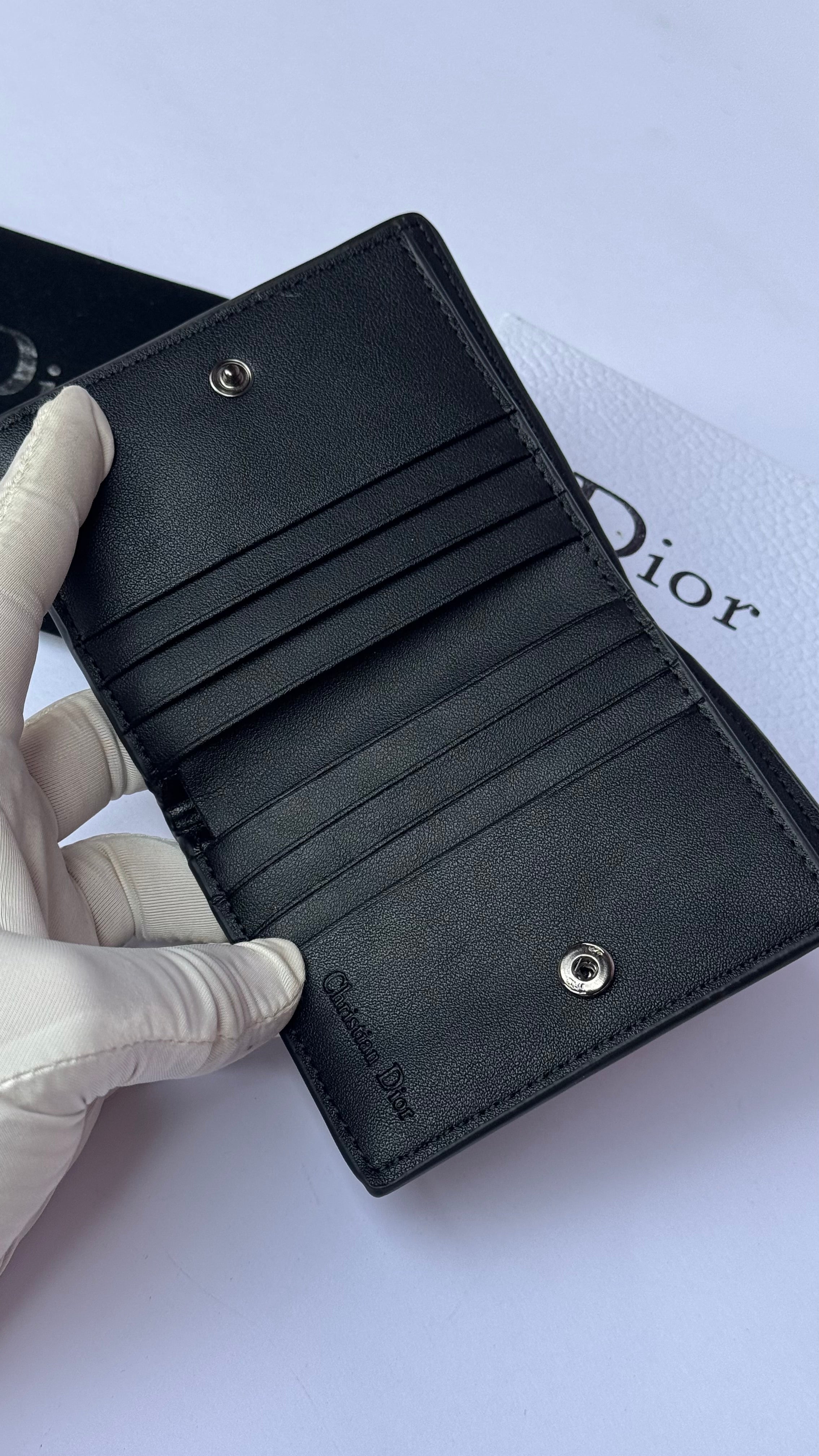 Dior 2-in-1 Grained Leather Wallet