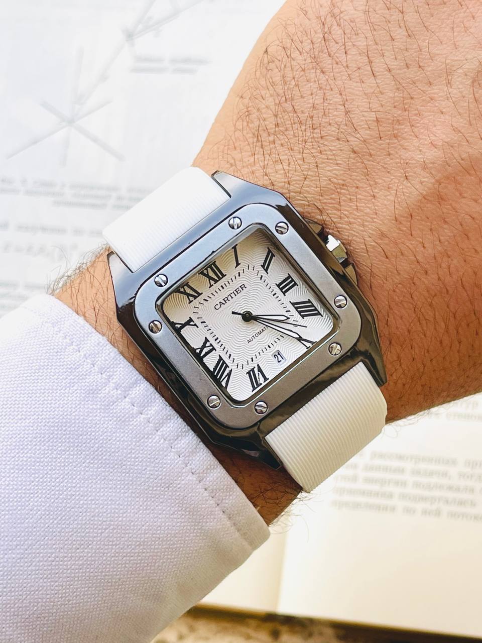 Cartier Santos Rubber Strap Watch 9 Colors.