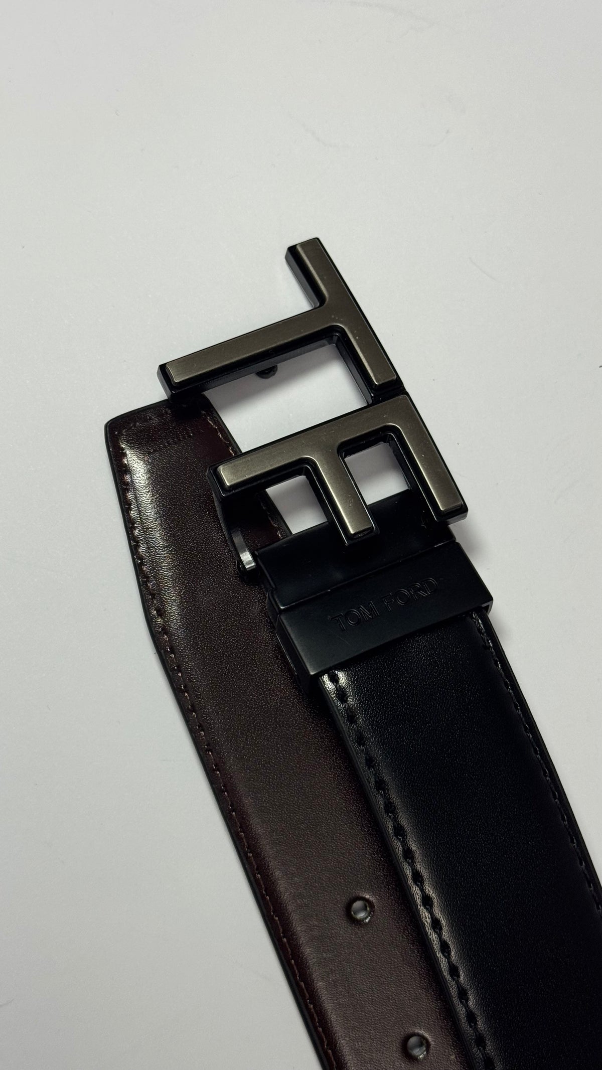 Tom Ford Classic Double Face Belt – Black & Brown