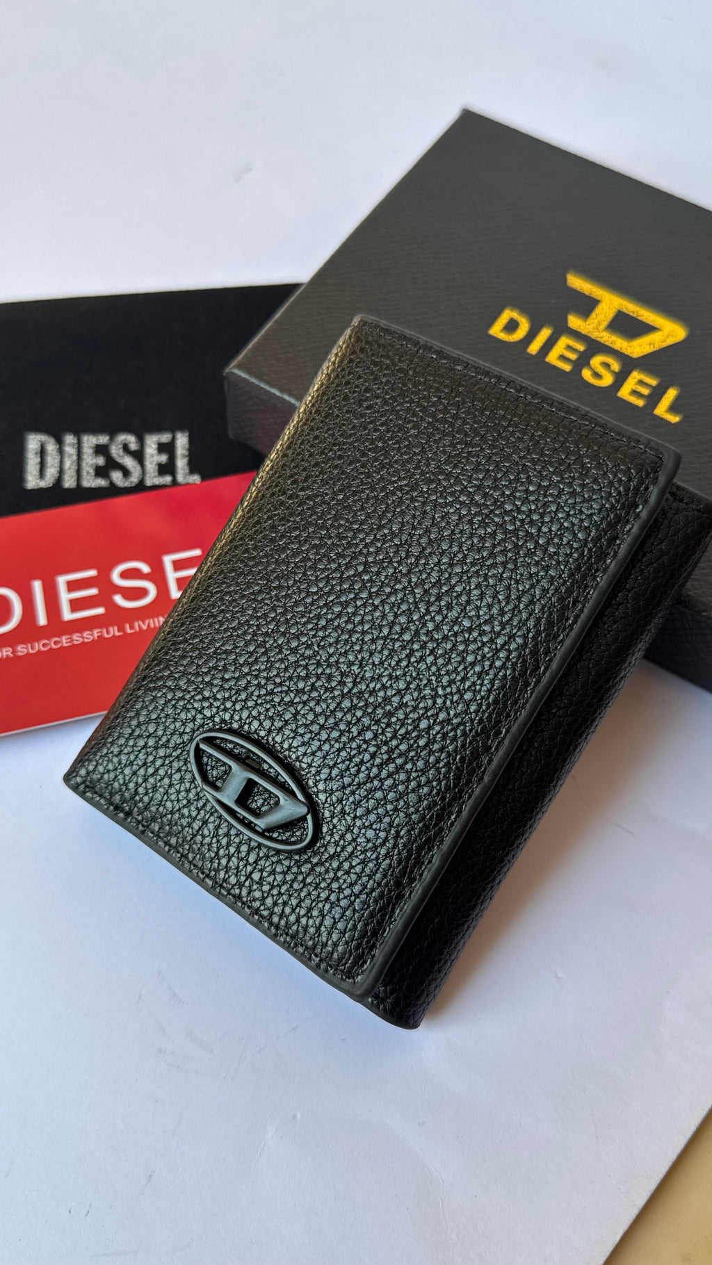 Diesel Trifold Wallet - Black
