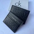 Calvin Klein Textured Genuine Leather Wallet & Card Holder Set