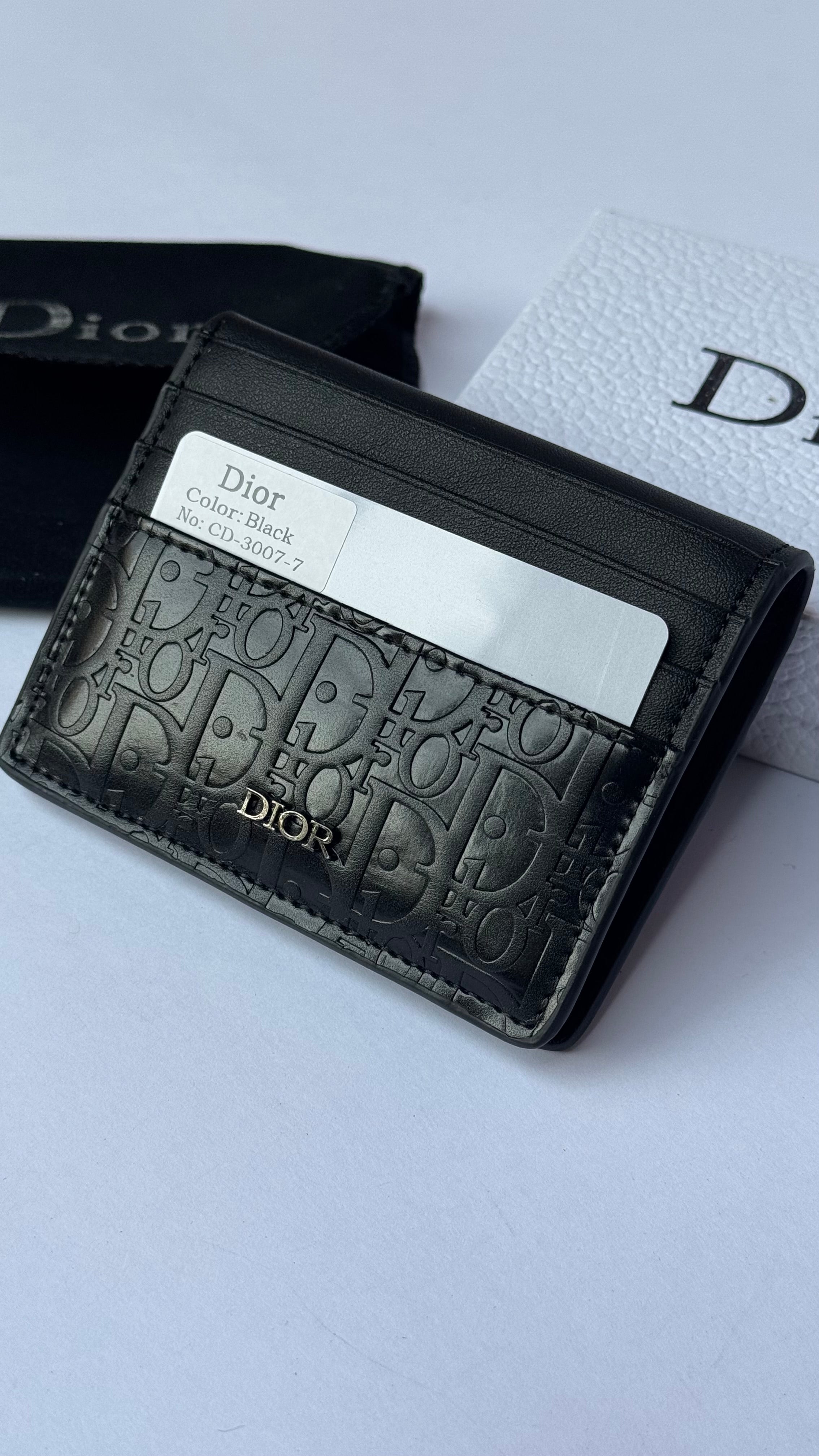 Dior 2-in-1 Grained Leather Wallet
