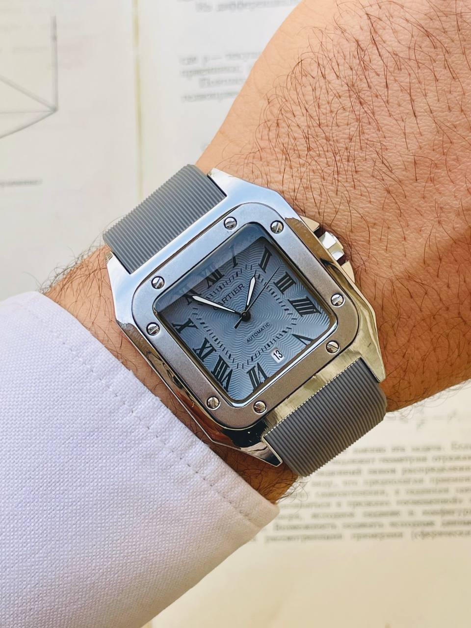 Cartier Santos Rubber Strap Watch 9 Colors.