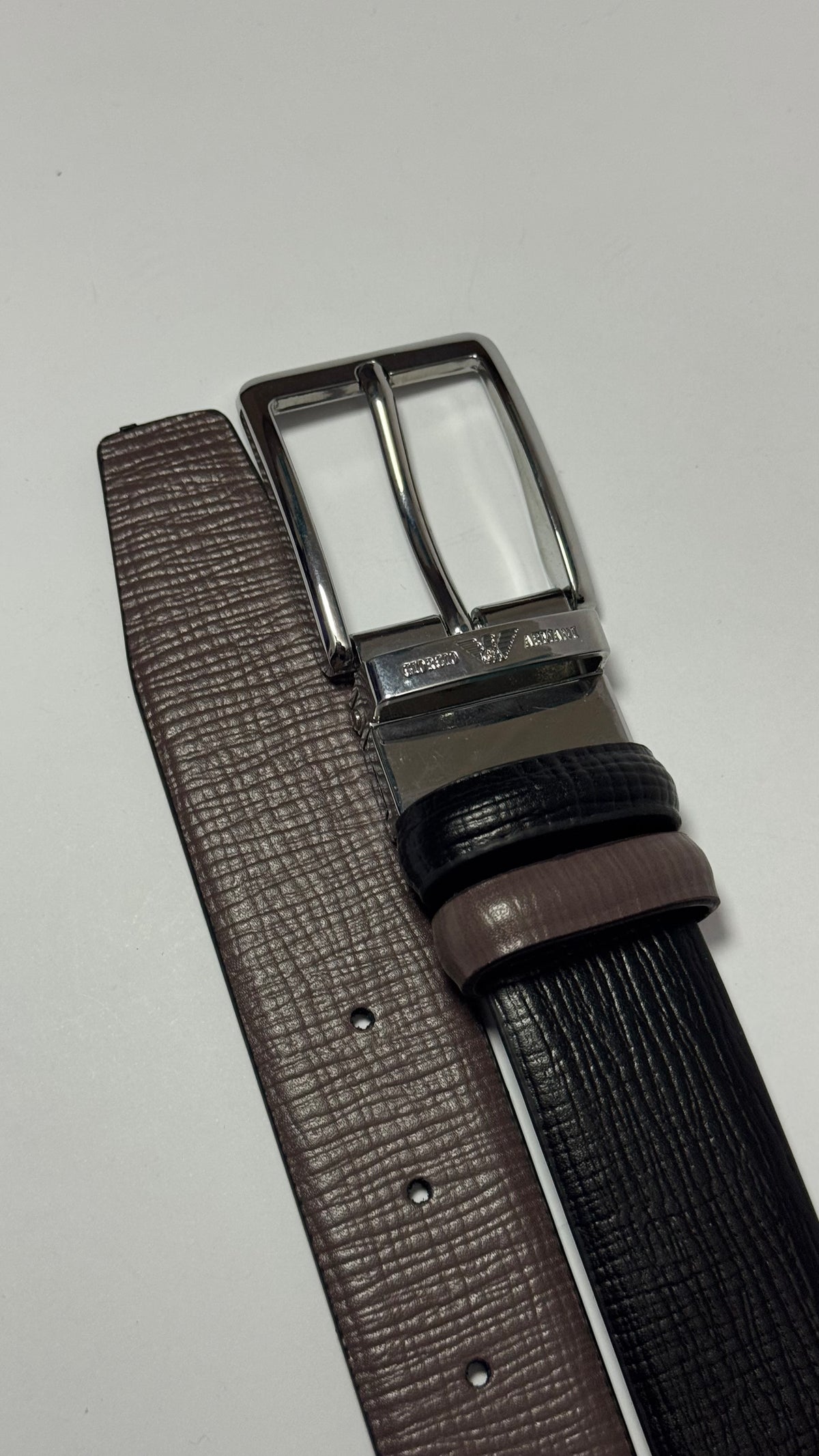 Giorgio Armani Classic Double Face Belt – Black & Brown