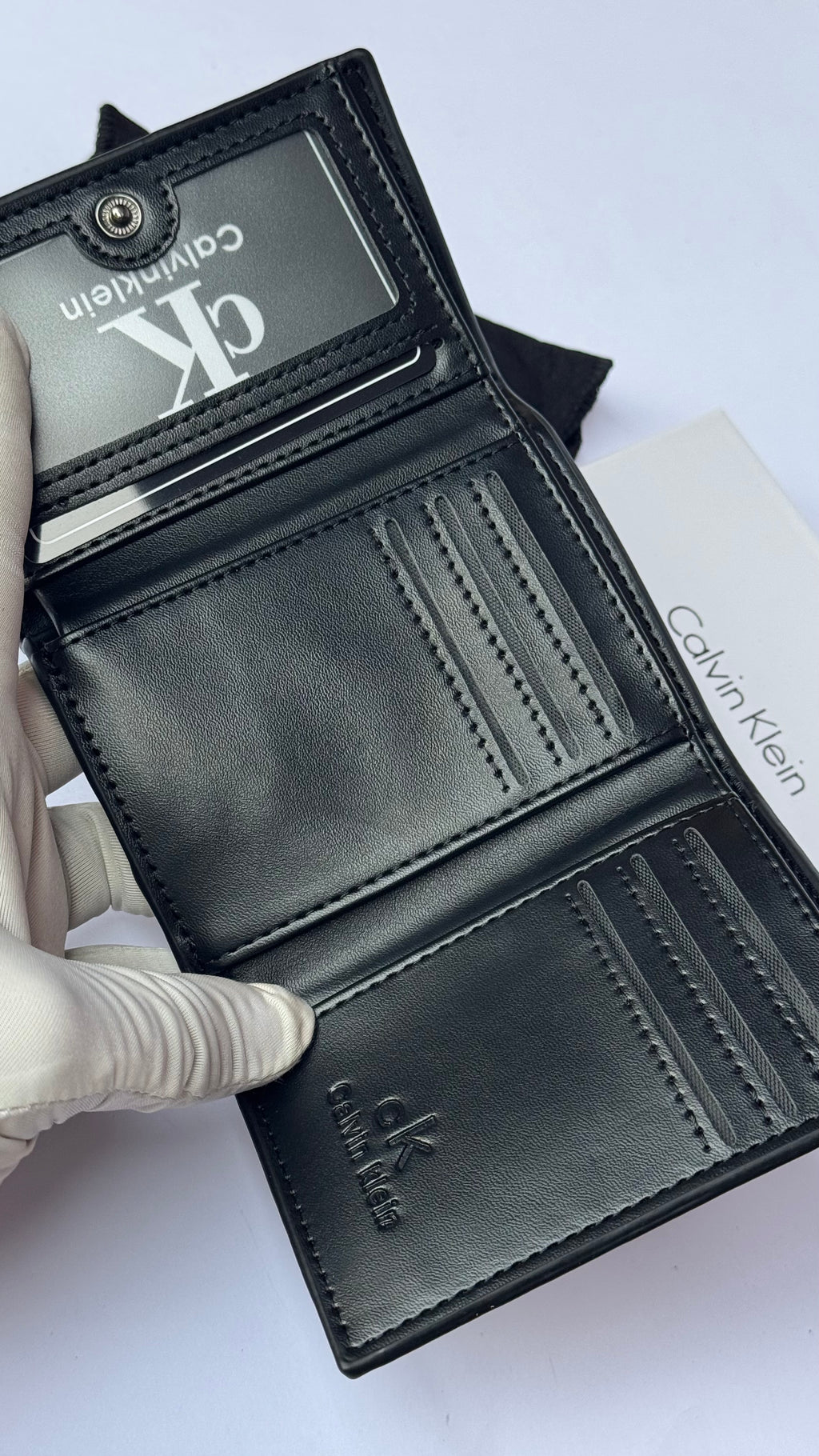 Calvin Klein Grained Leather Trifold Wallet