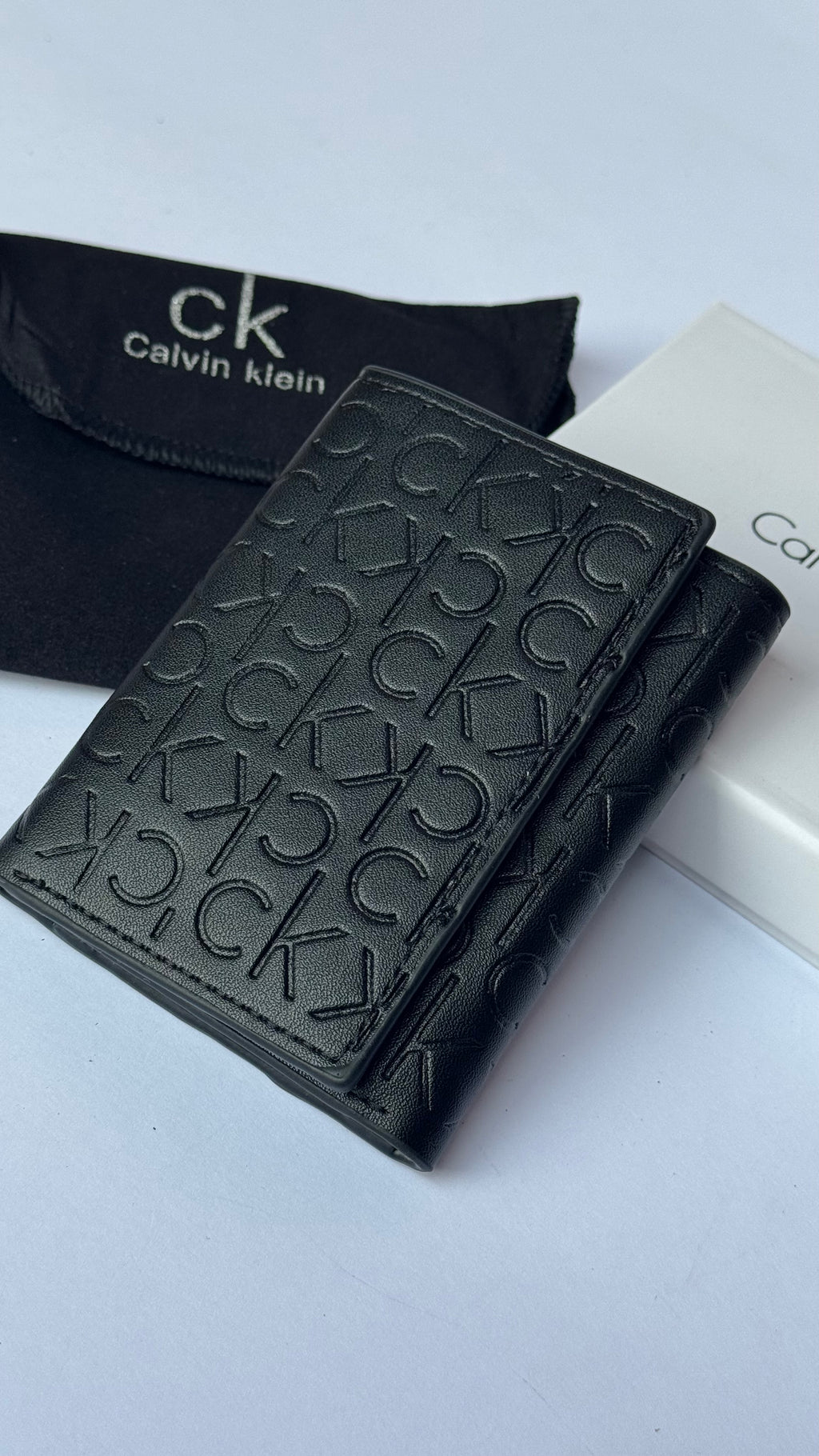 Calvin Klein Textured Leather Trifold Wallet