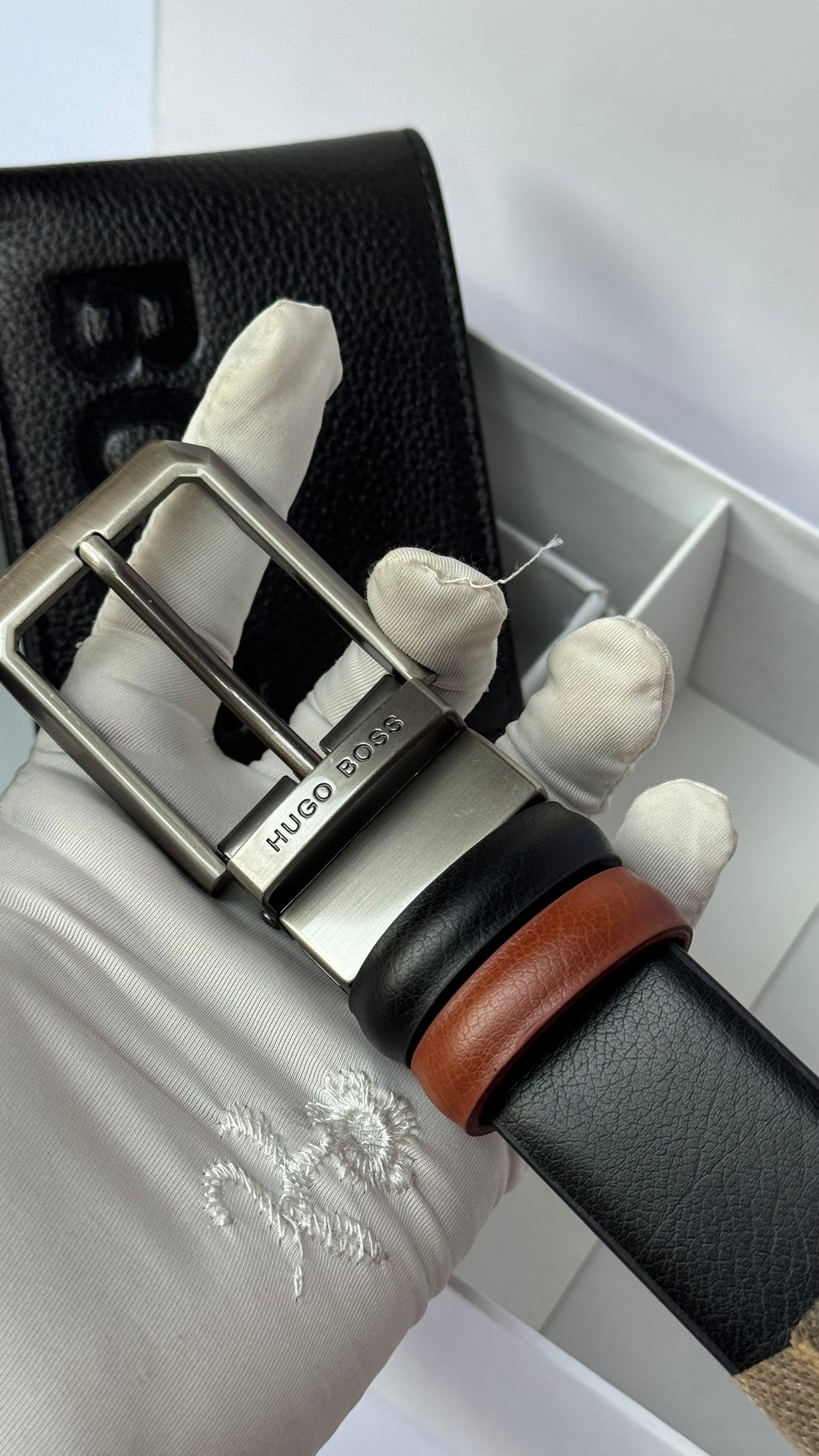 Hugo Boss Classic Double Face Belt – Black & Brown