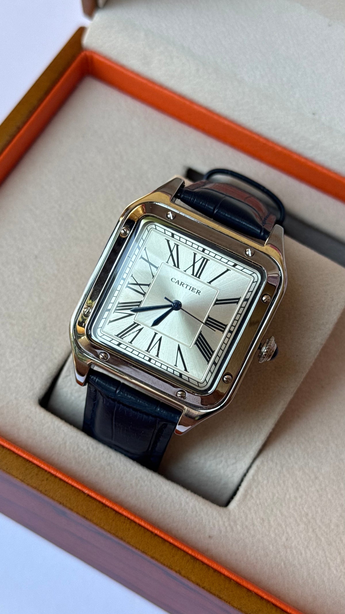 Cartier Santos Leather-Navy Blue