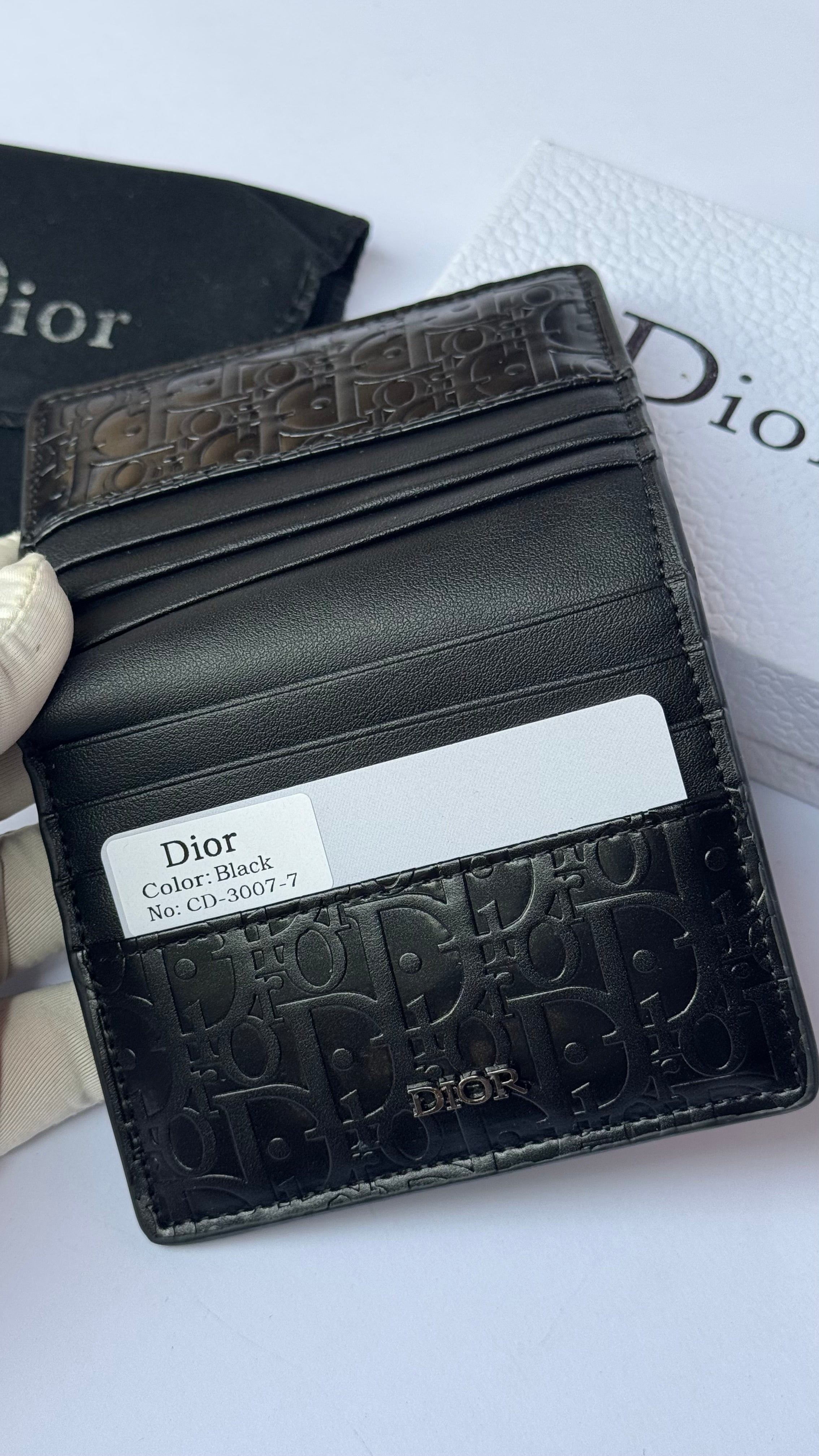 Dior 2-in-1 Grained Leather Wallet