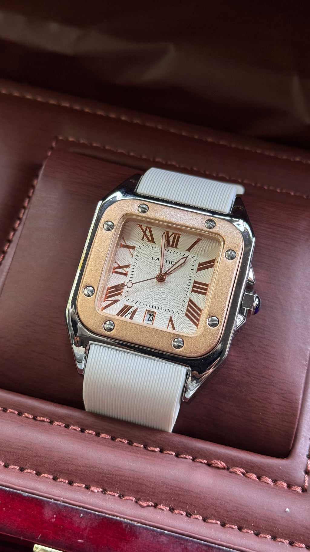 Cartier Santos Rubber Strap Watch 9 Colors.