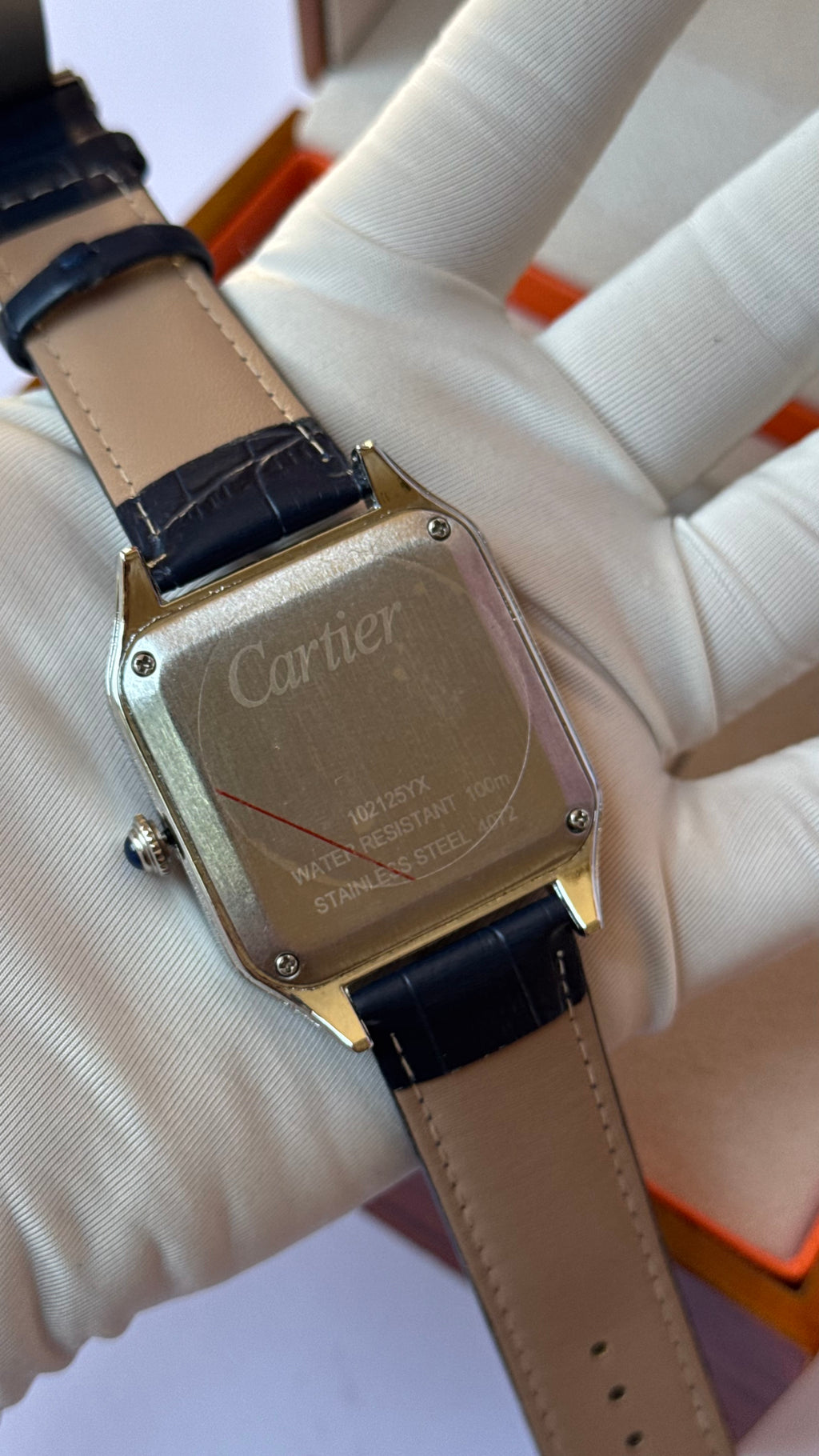 Cartier Santos Leather-Navy Blue
