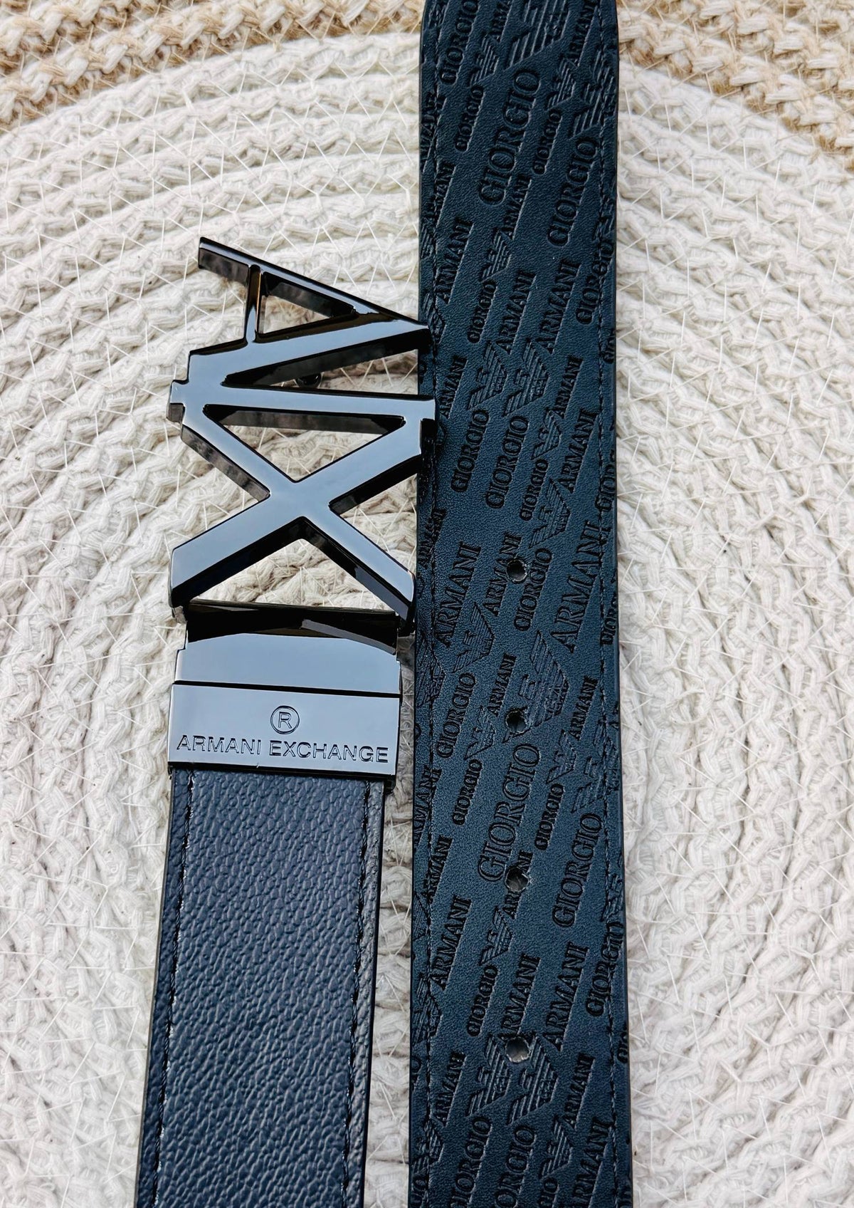 Armani Exchange Mirror Fashion Double Face Belt