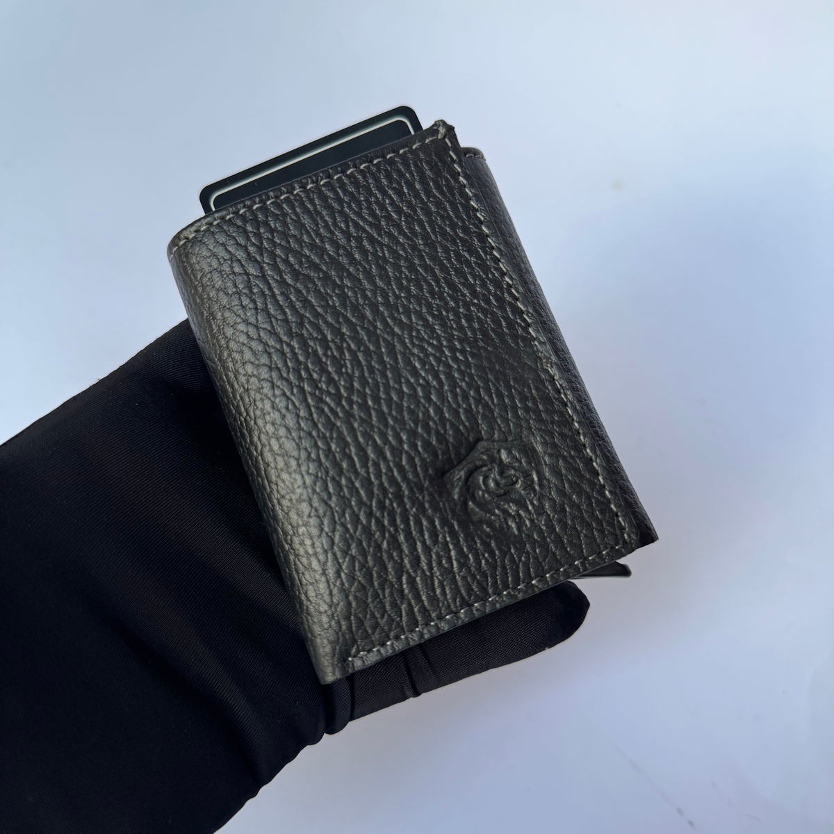 Mini Automtic Trifold Wallet-Genuine leather
