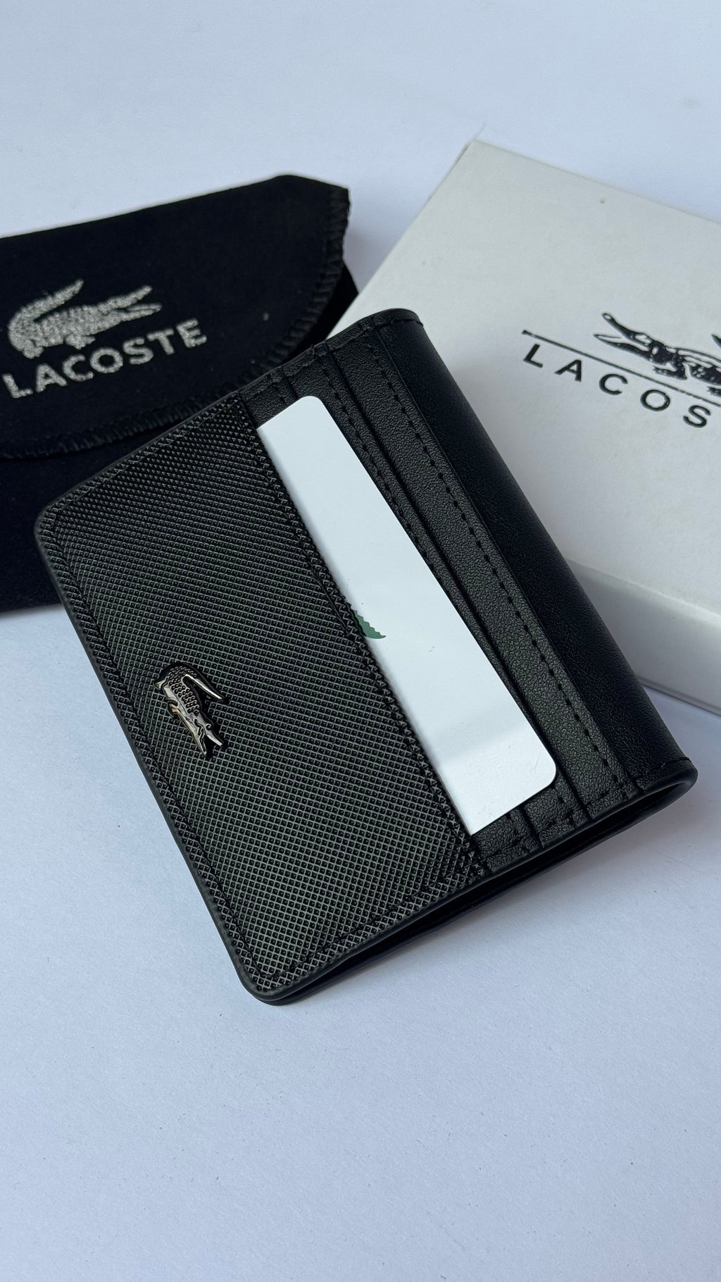 Lacoste 2-in-1 Grained Leather Wallet