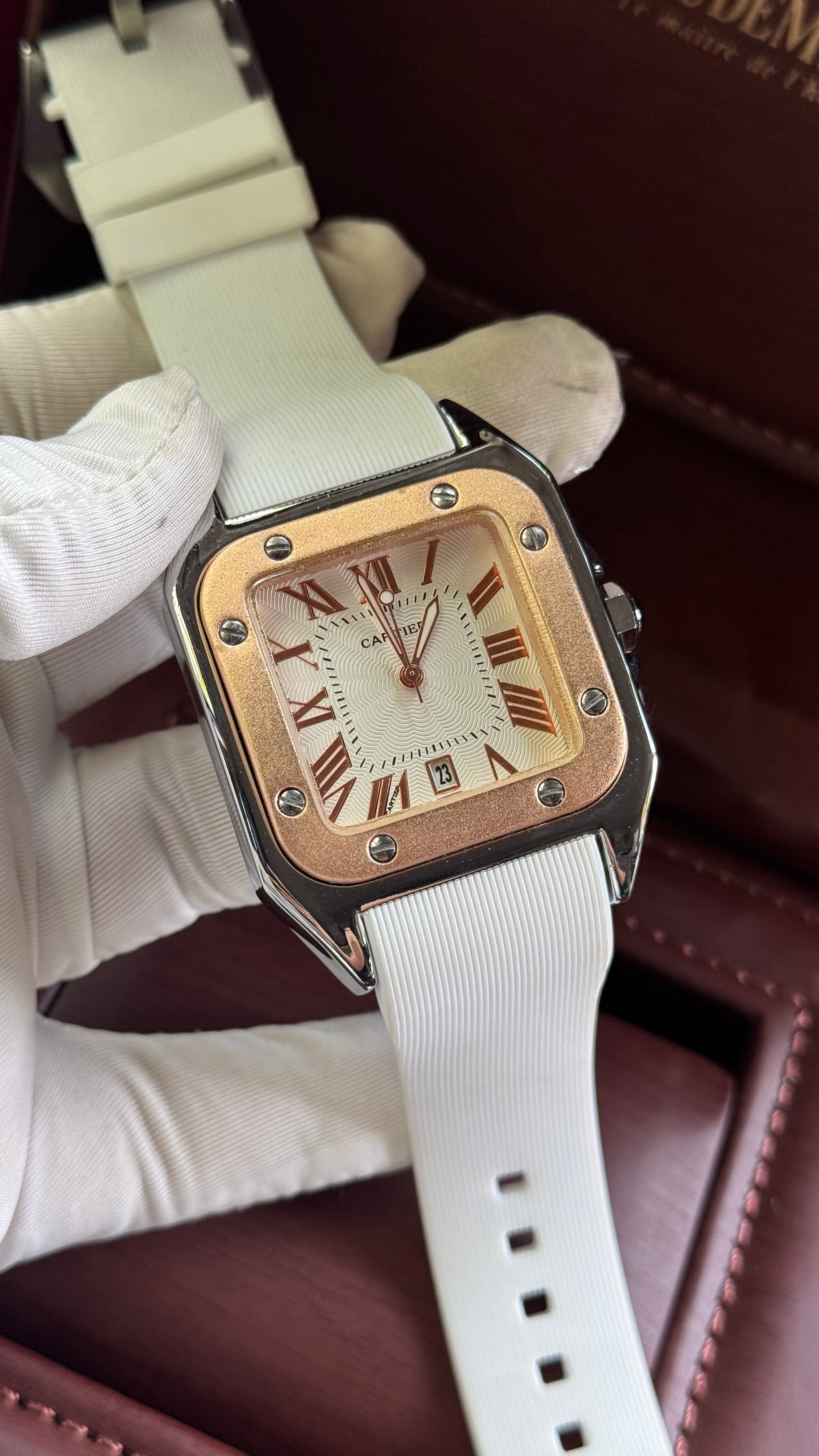 Cartier Santos Rubber Strap Watch 9 Colors.
