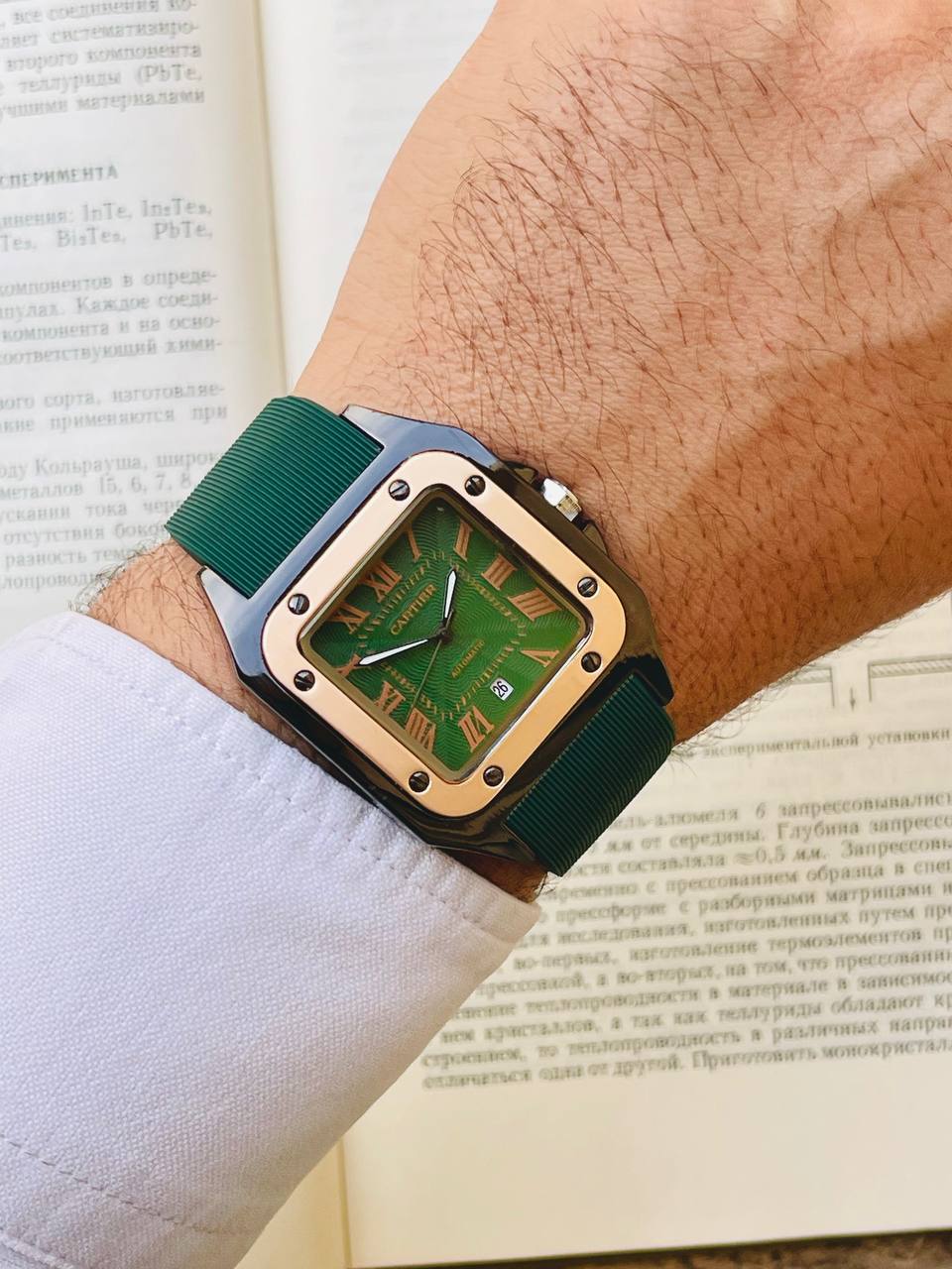 Cartier Santos Rubber Strap Watch 9 Colors.