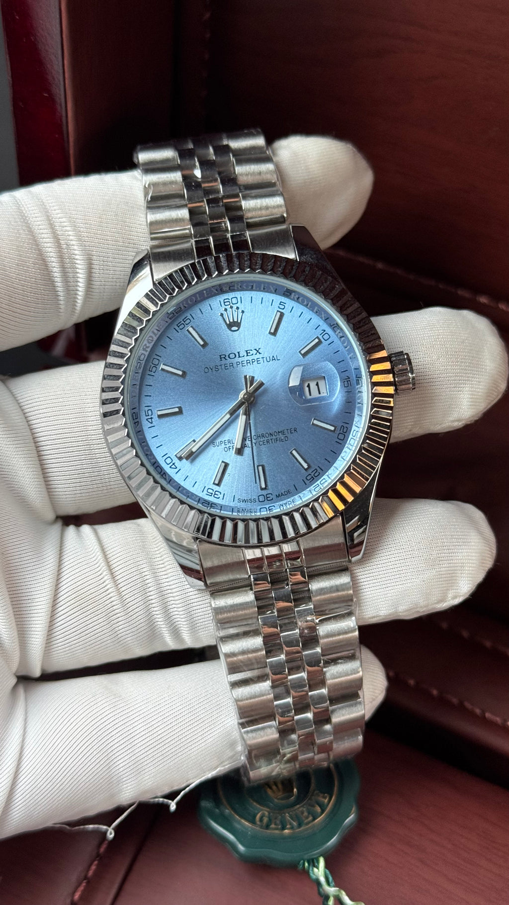 Rolex Datejust Semi-Automatic Watch – Tiffany Blue Dial Stick Index