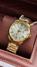 Casio Gold Quartz Watch White Dial Japanese Movement