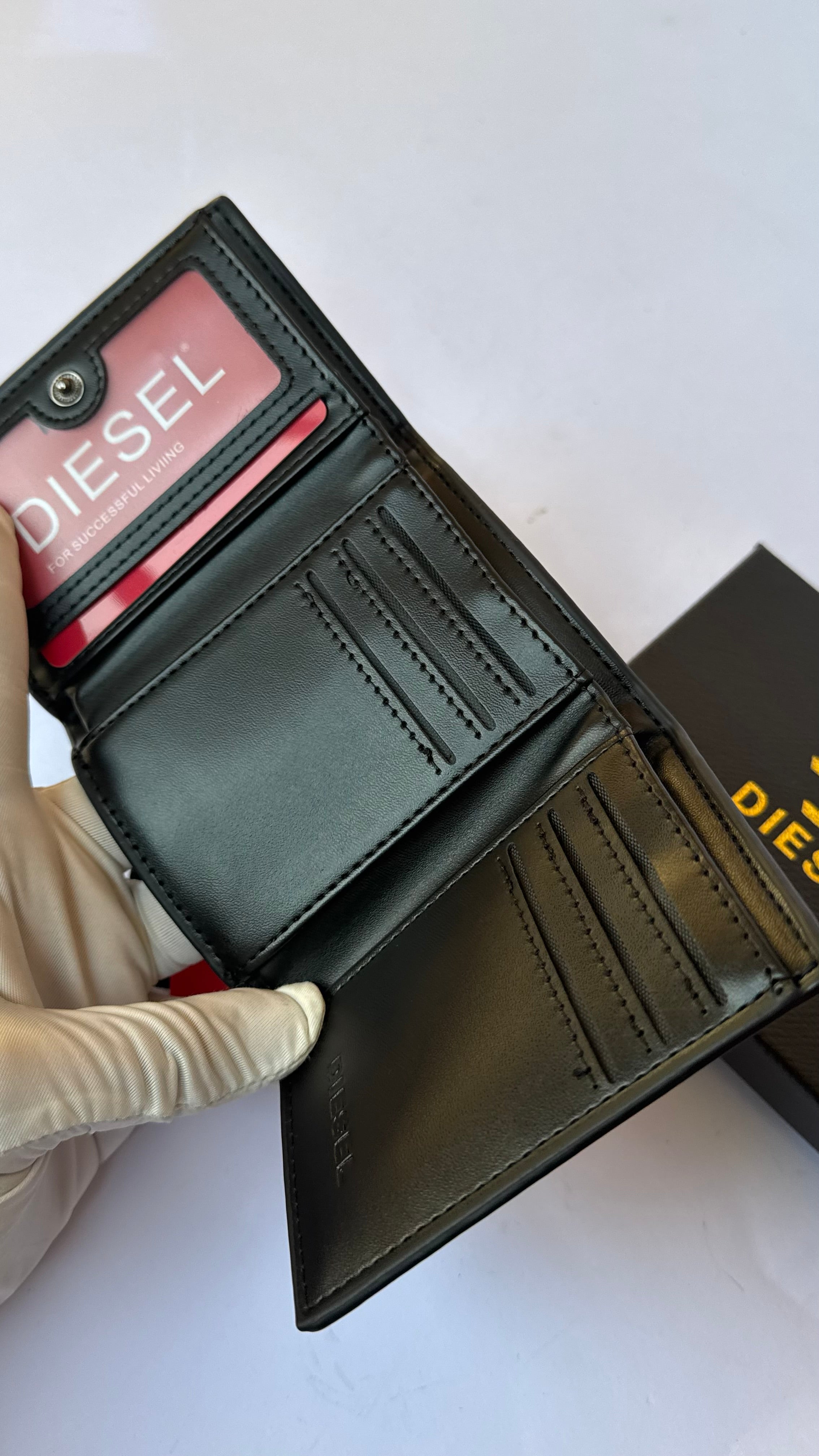 Diesel Trifold Wallet - Black