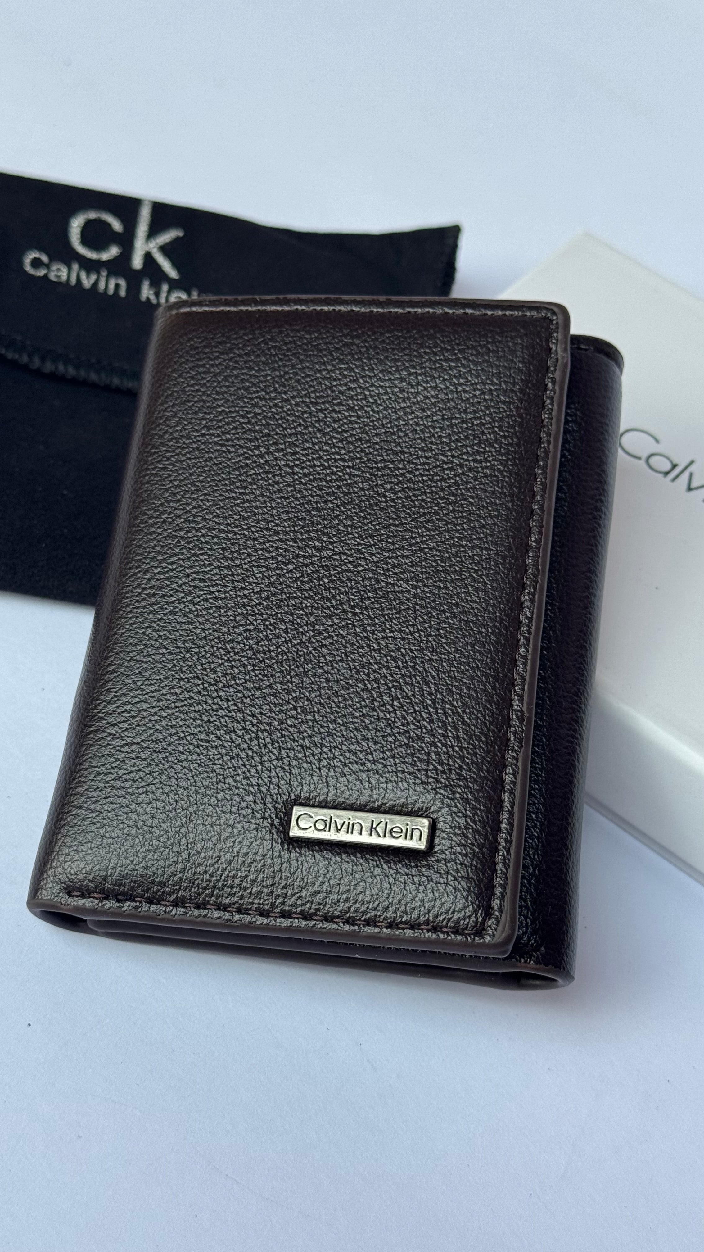 Calvin Klein Grained Leather Trifold Wallet
