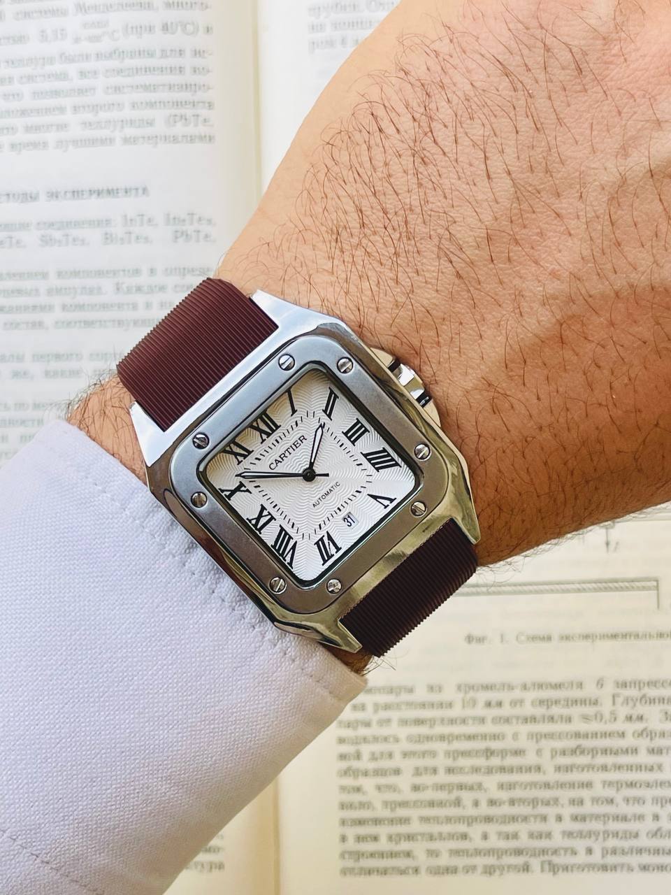 Cartier Santos Rubber Strap Watch 9 Colors.