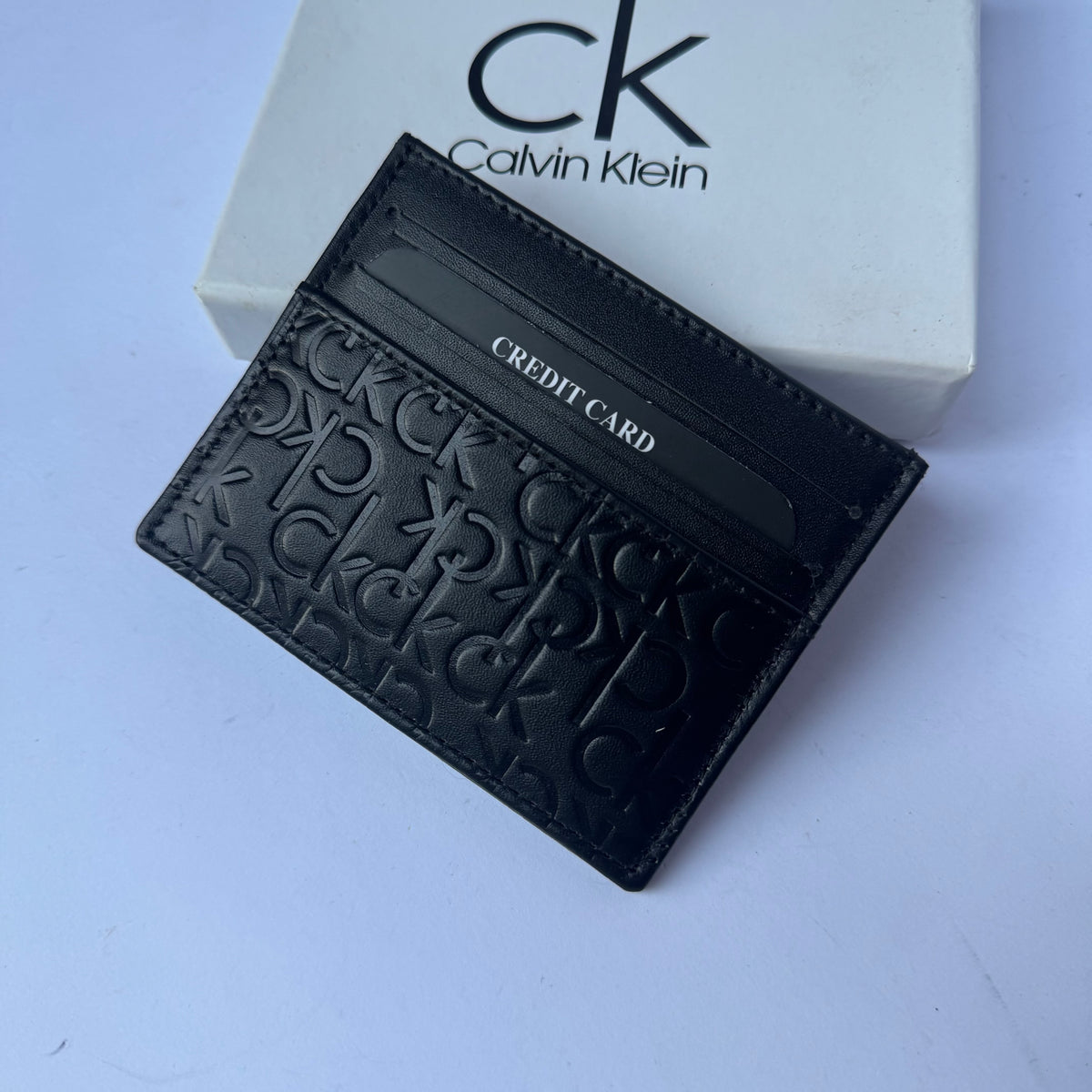 Calvin Klein Textured Genuine Leather Wallet & Card Holder Set